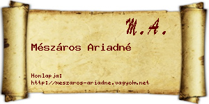 Mészáros Ariadné névjegykártya